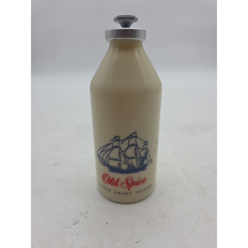 Vintage Old Spice Shulton After Shave Talcum Powder 3 OZ Milk Glass Bottle
